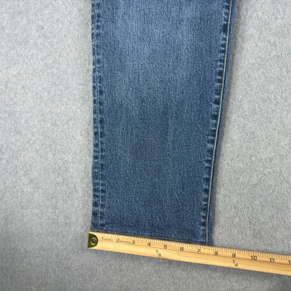 Lands' End Square Rigger Jeans Blue Med Wash Straight Denim Mens 35x30